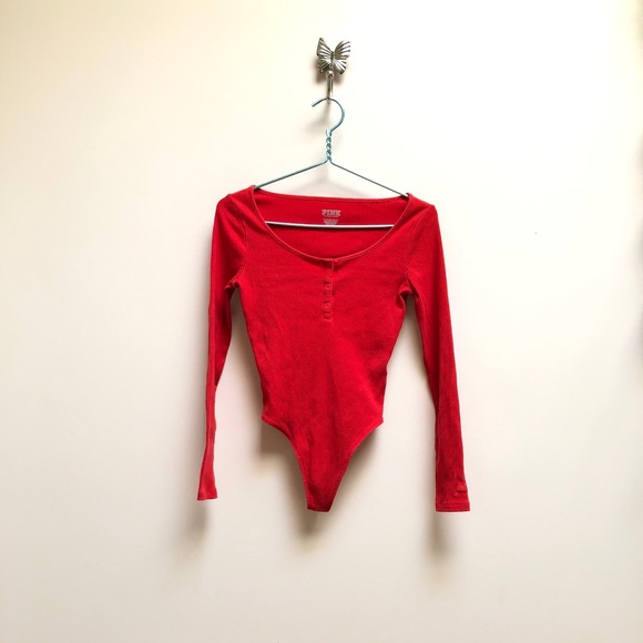 Pink Victoria Secret Ribbed Bodysuit - Picture 4 of 9